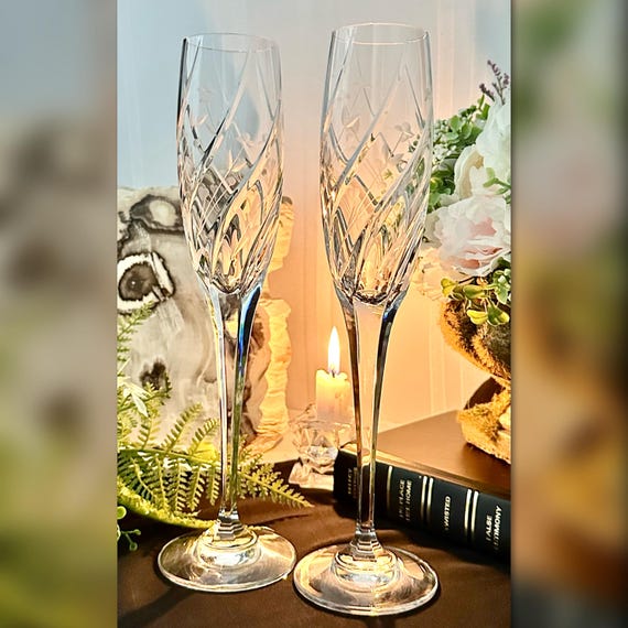 Mikasa English Garden Champagne Glasses / Vintage Wedding Toasting Flutes / Mikasa Champagne Glasses / English Garden Mikasa Champagne - 2