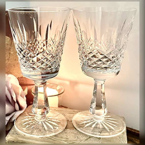 Waterford Kenmare Water Glasses Pair Vintage Irish Crystal Replacement