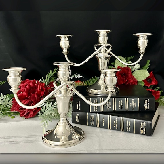 Mueck-Carey Co Sterling Silver Candelabras / Mueck Cary #420 Sterling Candelabras / Vintage Silver Candle Holders / Sterling Candlesticks