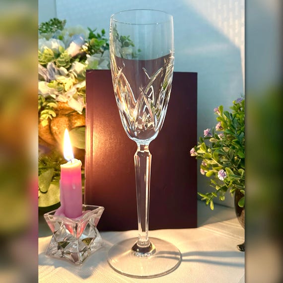 Waterford Crystal Lucerne Champagne Flute / Lucerne Waterford Champagne Glass / Wedding Champagne Toasting Glass / Waterford Champagne - 1