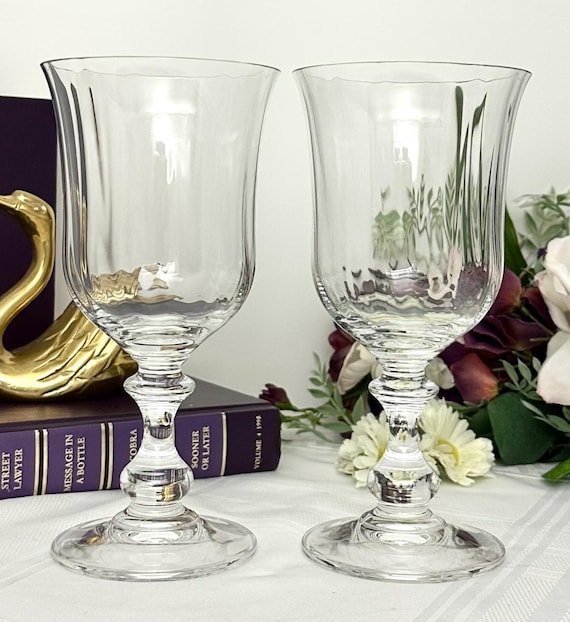 Vintage Mikasa French Countryside Water Goblets, Set of 2