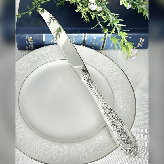 Sterling Silver Wallace Rose Point Knife / Vintage Wallace Rose Point Hollowware Knife / Rose Point Sterling Silver Knife / Vintage Sterling