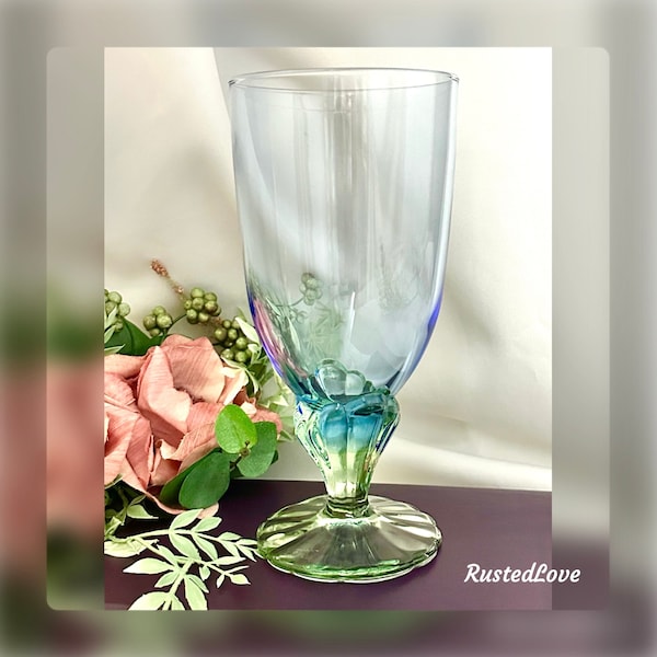 Bormioli Rocco Bahia Ice Tea Glasses / Bahia Vintage Ice Tea Glass / Bormioli Rocco Blue and Green Glassware / Bahia Ice Tea Glass