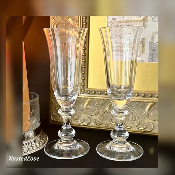 Mikasa French Countryside Champagne Glasses / Vintage Mikasa Toasting Champagne Flutes / French Countryside Champagne Wedding Glasses - 2
