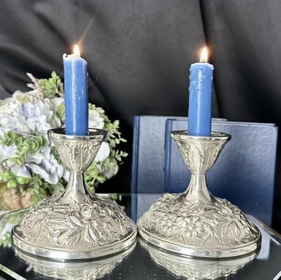 Kirk & Son Sterling Candle Holders / Kirk Mid Century Candlesticks / Vintage Sterling Silver Kirk and Son Console Candle Holders