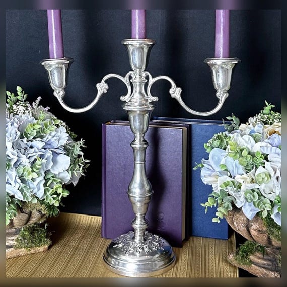 Gorham Buttercup Sterling Candelabra /Vintage Sterling Candelabra / Gorham Buttercup Candle holder #987 / Repouse Sterling Silver Candelabra