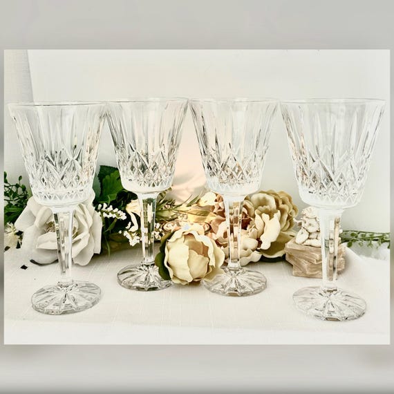 Godinger Caitlin Crystal Water Goblets set of 4 Elegant Stemware