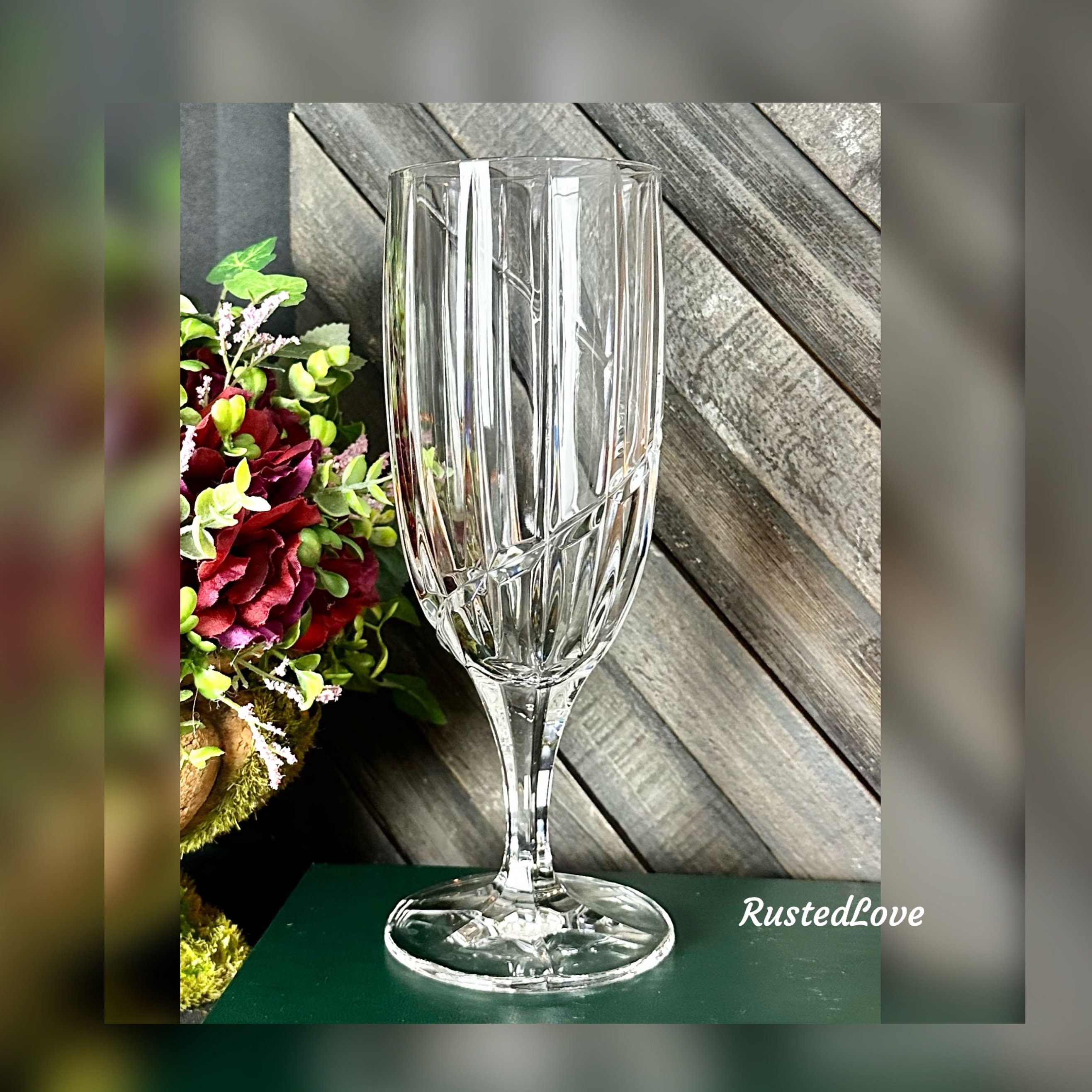 Crystal Champagne Glasses with Ball Stem. Enchantress by Mikasa