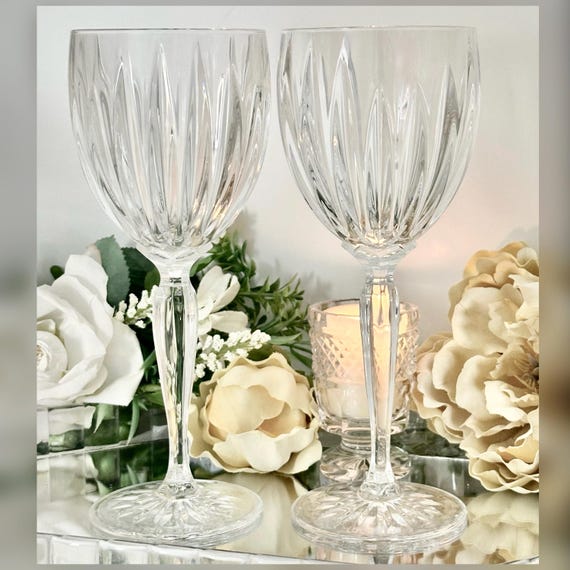 Cristal D'Arques Durand Classic Water Glasses Pair Crystal Goblets