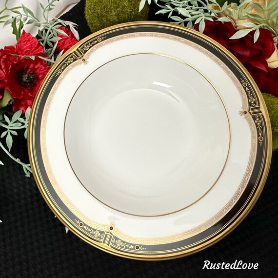 Noritake Gold & Sable Rim Soup Bowl / Vintage Noritake Bone China