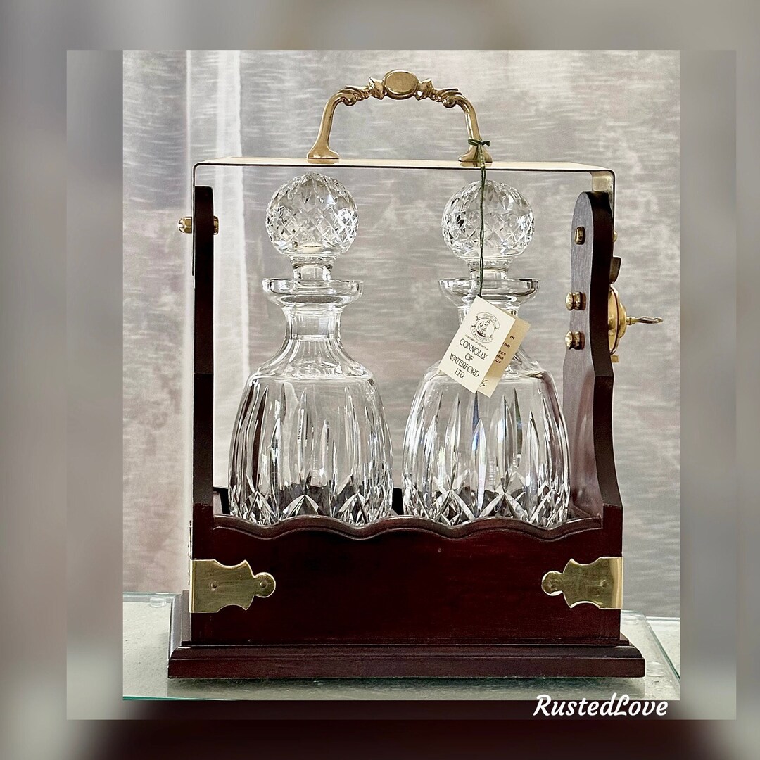 Waterford Crystal Tantalus Decanter Set / Tantalus Wooden Decanter