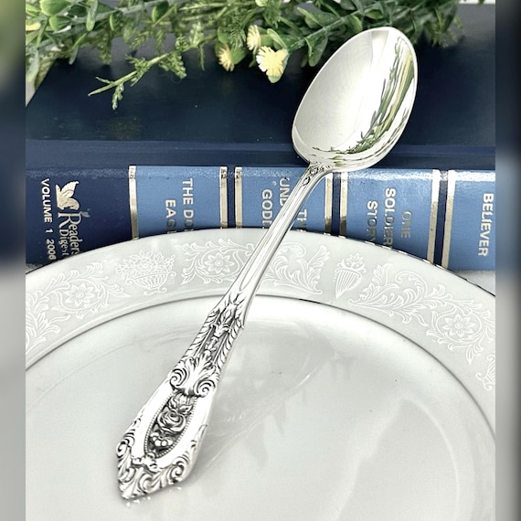 Vintage Sterling Silver Rose Point Wallace Tablespoon / Wallace Rose Point Tablespoon / Sterling Vintage Rose Point Wallace Tablespoon