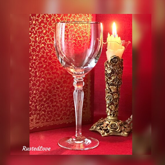 Waterford Carleton Platinum Wine Glass / Waterford Crystal Wine Glass / Waterford Carleton Platinum Rim /  Waterford Carleton Wine Glass - 1