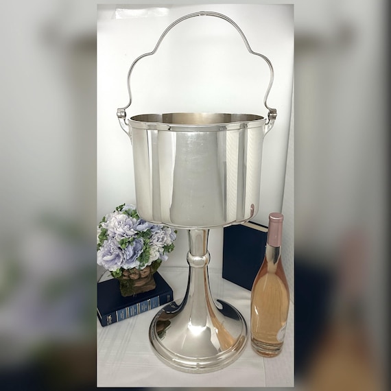 Hotel Silver Plated Champagne Bucket / Vintage WMF Silver Plated Wine Chiller / German Tall Footed Champagne Holder / Large Wine Cooler