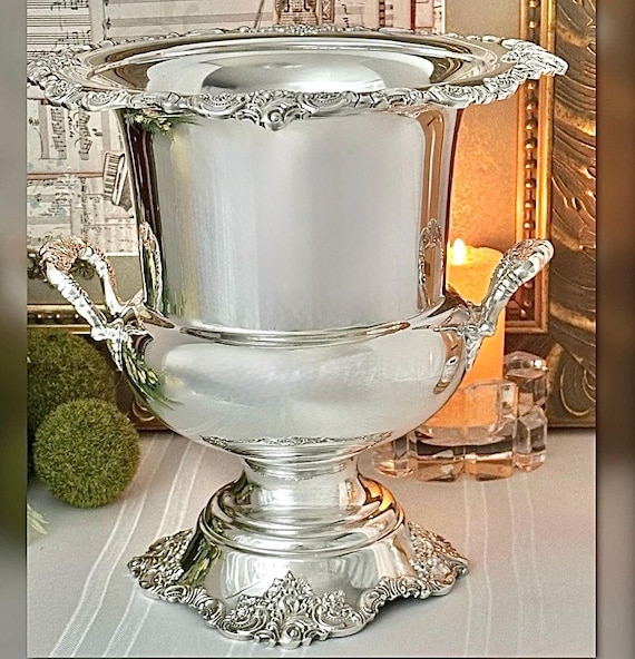 Wallace Baroque Silver Plate Champagne Bucket Silverplated Ice Bucket Trophy Urn