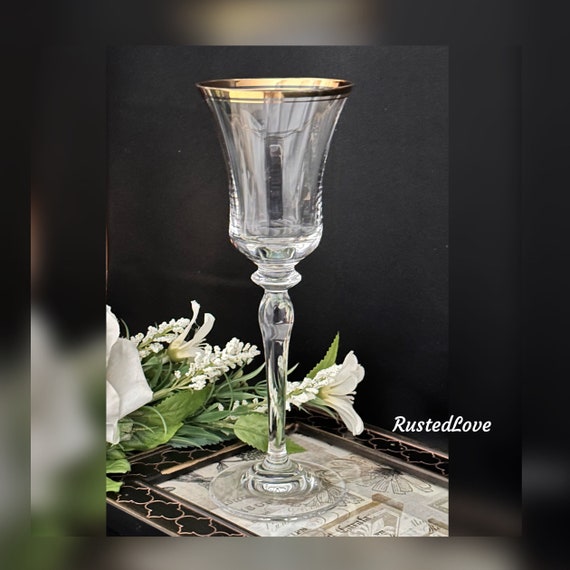Mikasa Jamestown Gold Water Glass / Jamestown Gold Water Glass / Mikasa Jamestown Water Goblet / Jamestown Water Glass / Mikasa Jamestown -1