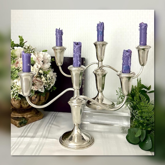 Empire Sterling Silver Candelabras / Empire Sterling Candelabras #384 / Sterling Silver Candelabras / Pair Sterling Gorham Candle Holders