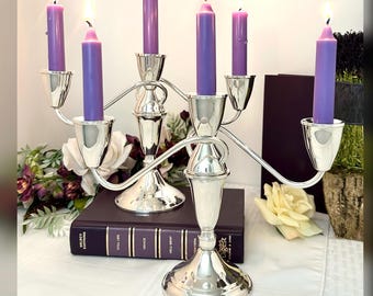 A Pair of Duchin Creation Sterling Silver Weighted Candleholders