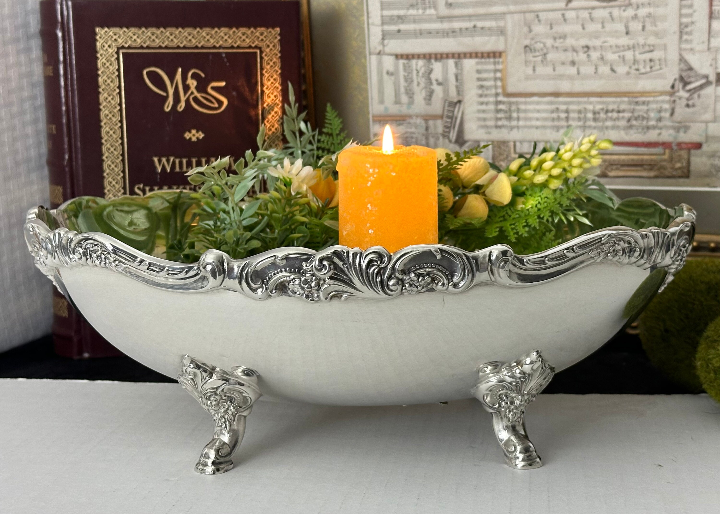 Wallace Baroque Silver Plated Bowl Baroque Centerpiece Silver Plated Large Bowl Baroque Wallace Bowl 214 Wallace Baroque Bowl