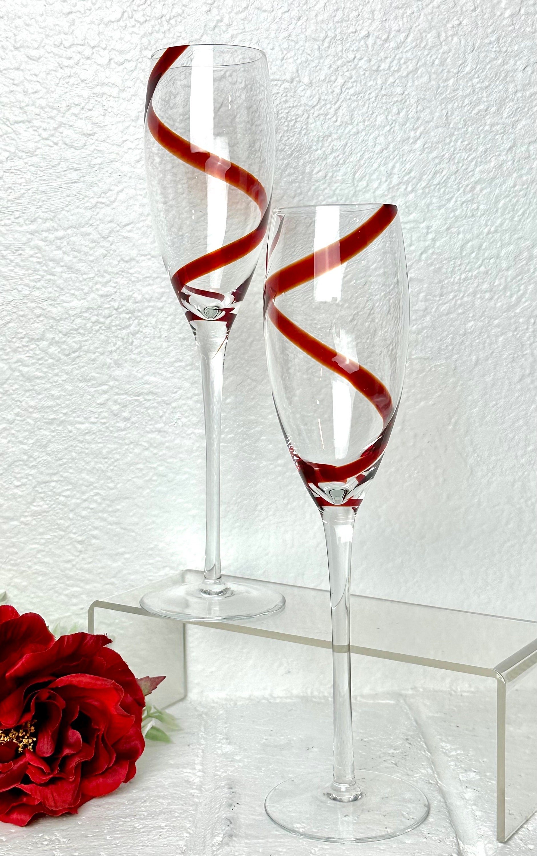 Pier 1 Hollow Stem Champagne Flute Curated Party Barware Holiday Glass Set  Of 8