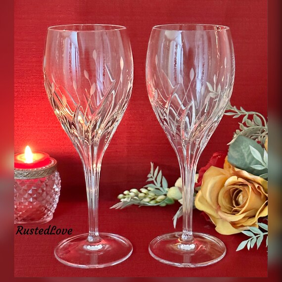 Vintage Noritake Moondust Water Goblets – Cut Glass, Set of 2