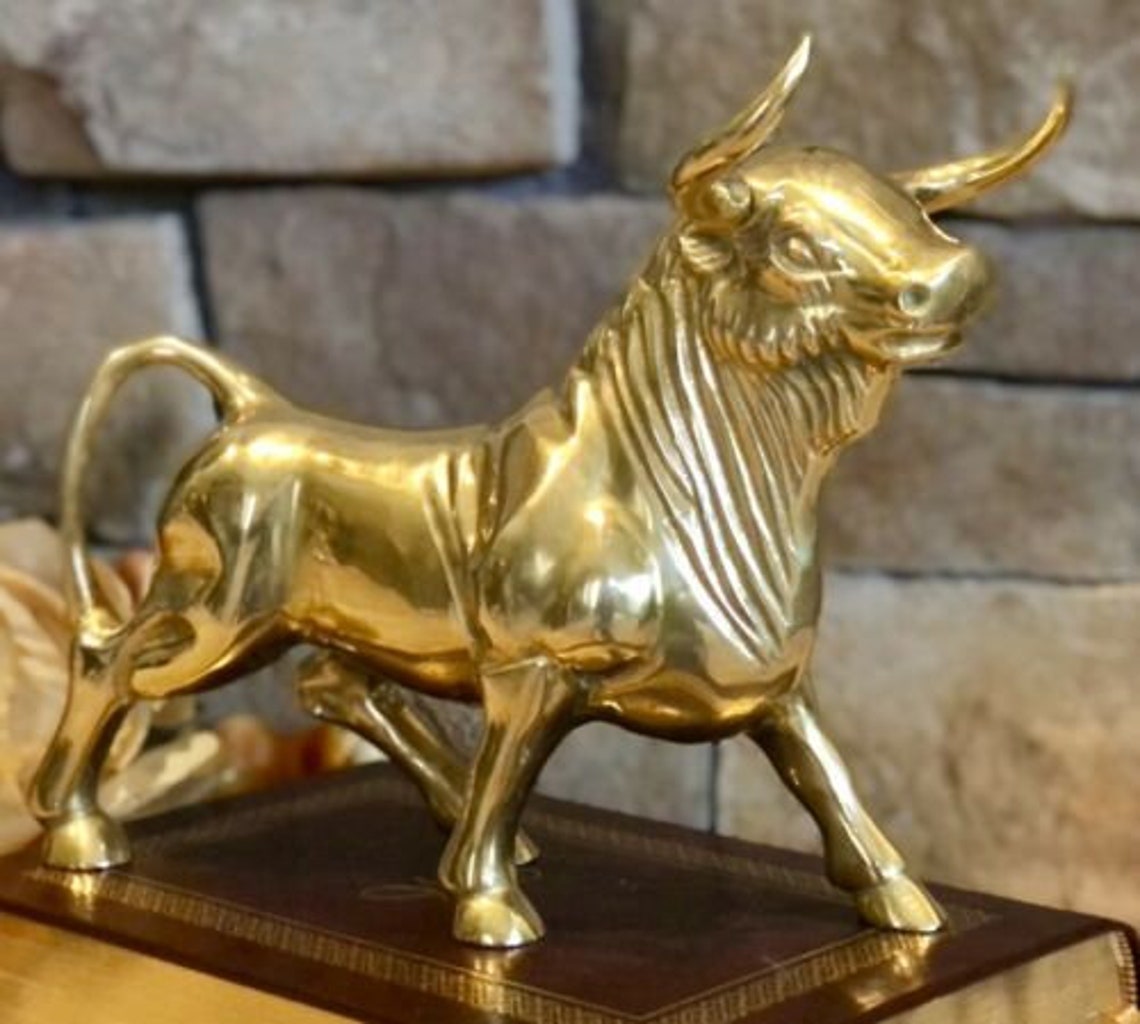 Vintage Solid Brass BULL Figure Heavy Large Cattle Decoration Etsy