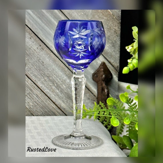 Nachtmann Traube Cobalt Blue Cordial Glass / Traube Blue Crystal Cordial Glass / Nachtmann Traube Blue Cordial Glass / Blue Cordial Glass 1