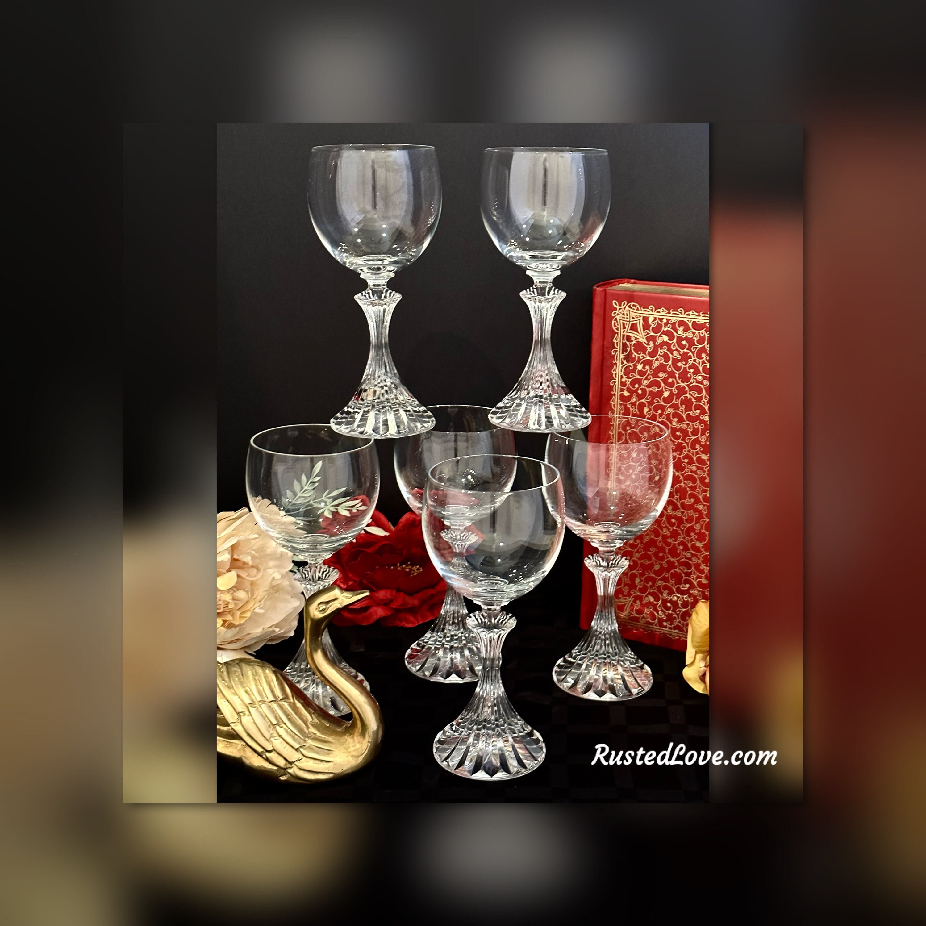 Mikasa The Ritz Wine Glasses / Mikasa Vintage Barware / Mikasa Blown