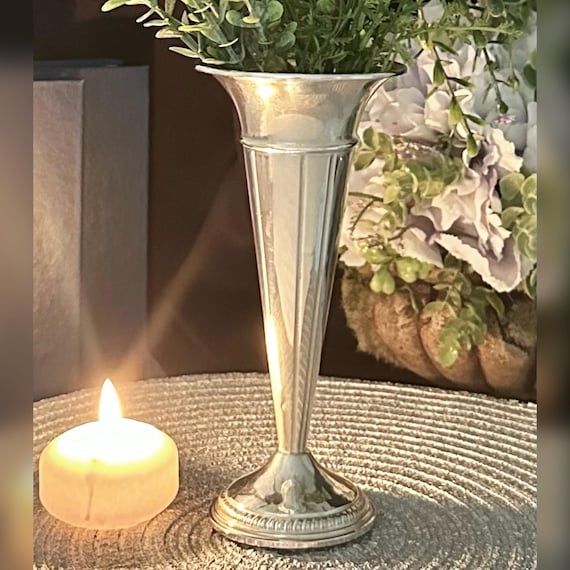Vintage Sterling Silver Vase - Schweitzer Sterling Silver Posey Bud Vase -  Solid .925 Silver Small Flower Vase - Small Sterling Silver Vase