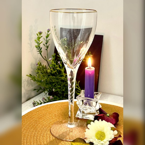 Lenox Encore Gold Water Glass / Gold Rimmed Lenox Encore Water Glass / Vintage Lenox Glass Water Goblet / Vintage Encore Gold Trimmed Glass
