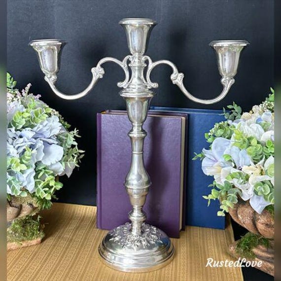 Gorham Buttercup Sterling Candelabra /Vintage Sterling Candelabra / Gorham Buttercup Candle holder #987 / Repouse Sterling Silver Candelabra