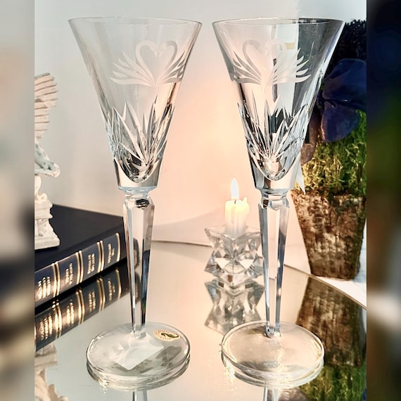 Waterford Crystal Wedding Champagne Flutes / Wedding Collection Champagne Glasses / Waterford Wedding Toasting Flutes / Toasting Glasses