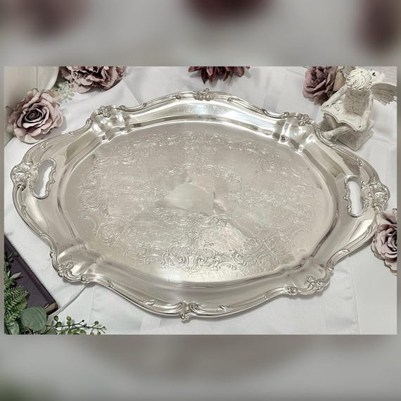 Gorham Chantilly Silverplate Butler Tray YC1397/1 Large 27" Serving Tray Vintage