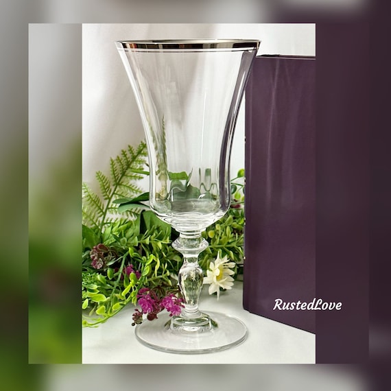 Vintage Mikasa Jamestown Platinum Ice Tea Glass / Jamestown Ice Tea Glass / Vintage Mikasa Ice Tea Glass / Jamestown Silver Rimmed Glass - 1
