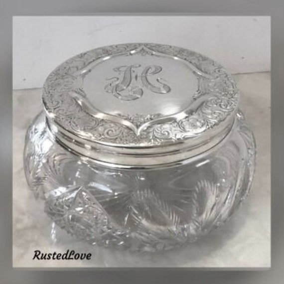 Sterling Vanity Lidded Jar / Blackinton Sterling … - image 1