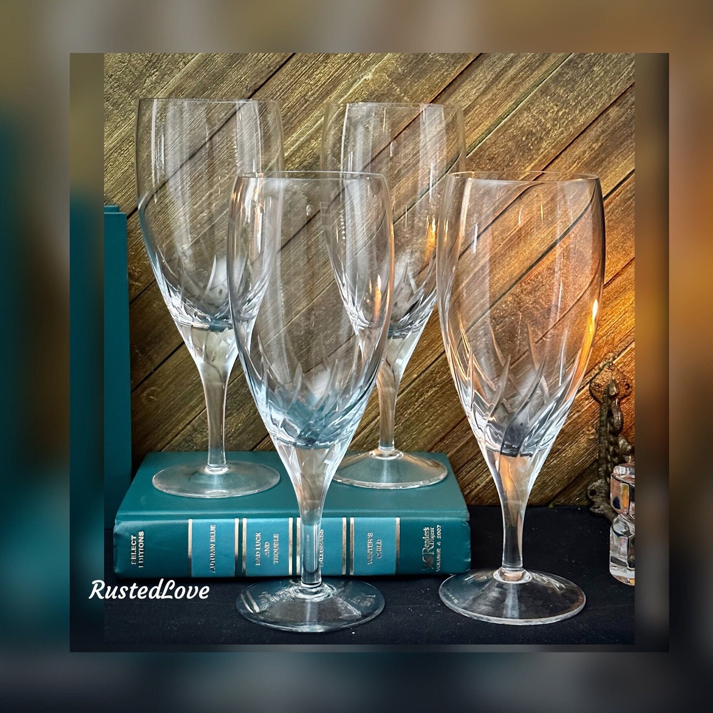 Blue Drinking Glasses Set for Couple, Painted Glass Tumblers, Water Glasses  Gift Set, Iced Tea Glasses 