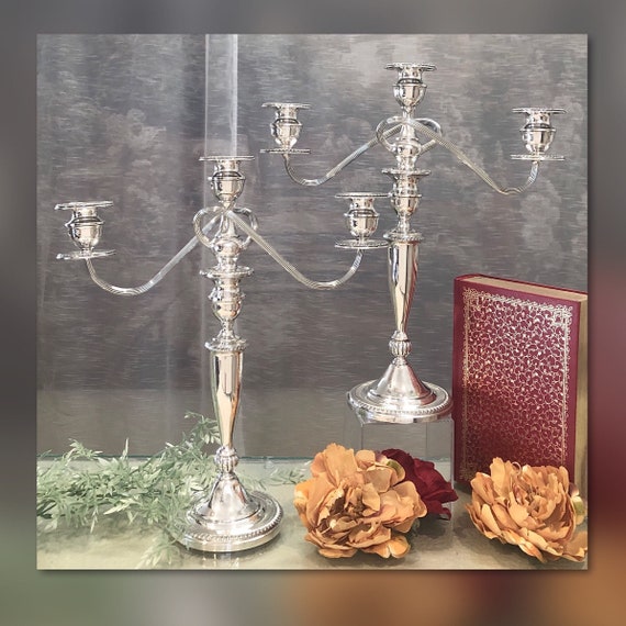 Mueck-Carey Sterling Silver Candelabras / Twisted Sterling Silver Branch Candle Holders / Vintage 1940's Mueck-Carey Silver Candle Holders