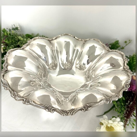 Vintage Mexican Sterling Silver Footed Centerpiece 925 Pedestal Fruit Bowl 653g