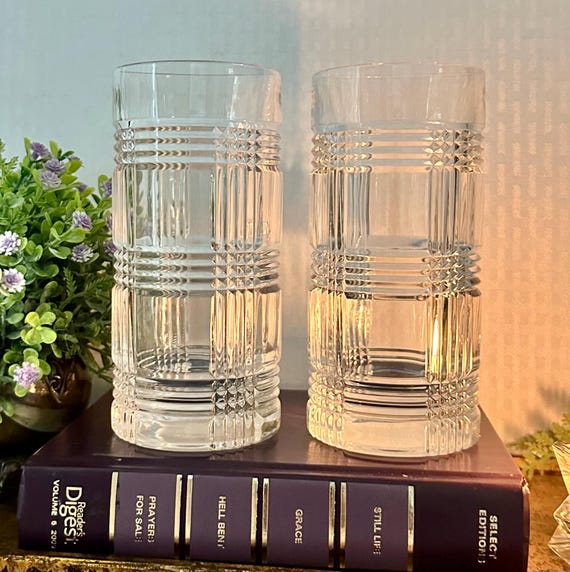 Vintage Ralph Lauren Glen Plaid Highball Glasses - Set of 2 - Etsy