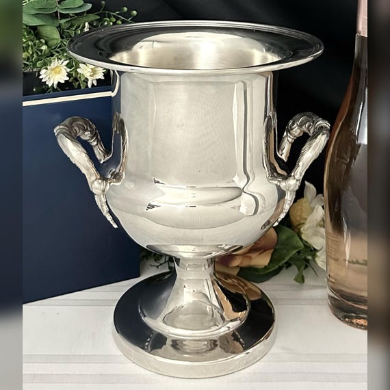 Silver Plated Champagne Bucket / Reed And Barton Silver Plated Ice Bucket / Vintage Silver Plated Trophy Urn / Silver Plated Vase - Read