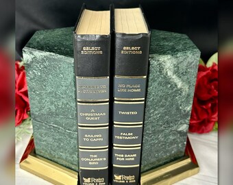 Vintage Green Marble Bookends with Brass Base, Decorative Crafts