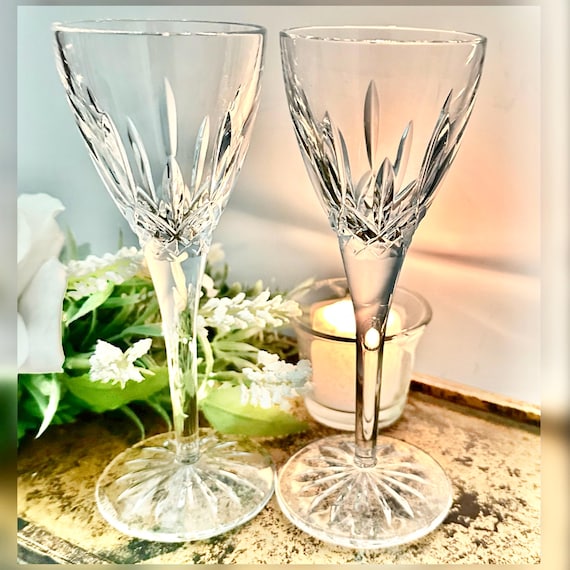 Pair Waterford Lismore Cordial Glasses Vintage Irish Crystal Stemware