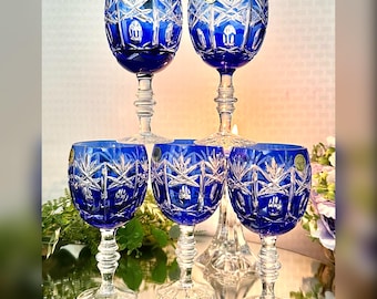 Cobalt Bormioli Rocco Blue Footed Tumblers / Bormioli Rocco Juice