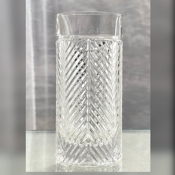 Ralph Lauren Herringbone Highball Glass / Lauren Herringbone Glass / Herringbone Highball Glass / Vintage Lauren Herringbone Glass - 1