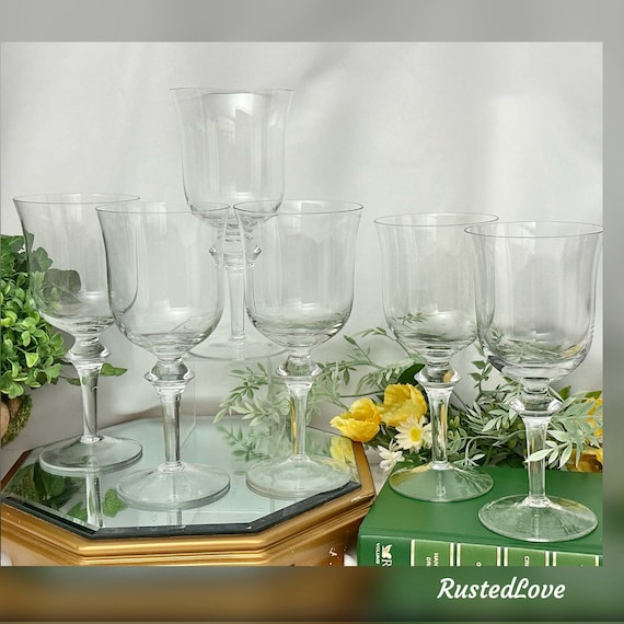 Denby Aurora Clear Glasses / Denby Water Goblets / Vintage Denby Aurora Glassware / Denby Water Glasses / Clear Denby Aurora Glasses - 6 Pc