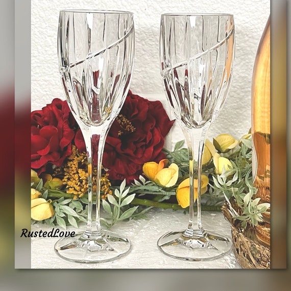 Uptown Mikasa Water Glasses / Vintage Mikasa Uptown Water Glasses / Vintage Uptown Water Glasses / Mikasa Uptown Water Goblets - 2 Pcs