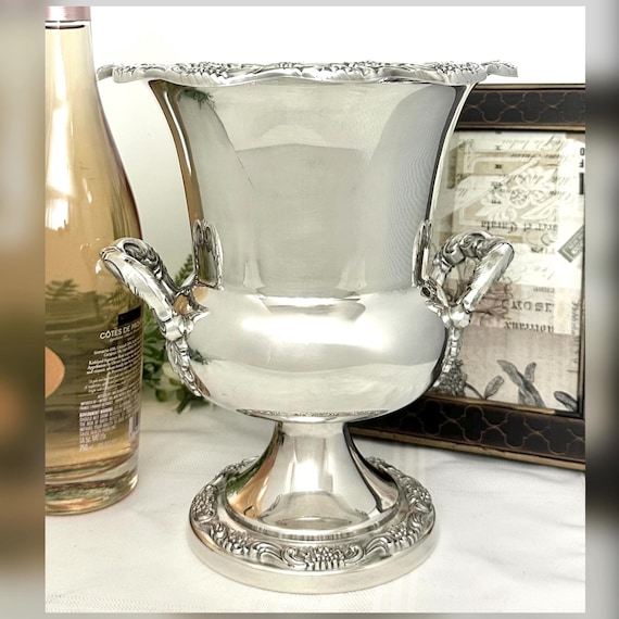 Silver Plated Poole Champagne Bucket / Poole Silverplated Wine Chiller / Silver Trophy Urn / Centerpiece Silver Vase / Poole Silver Plate