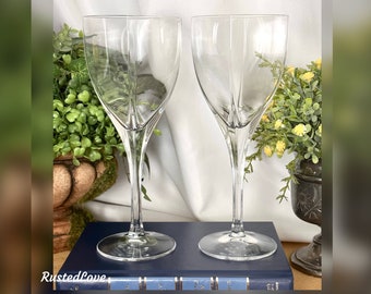 Champagne Flutes / Mikasa Panache Clear / Vintage Champagne Flute / Mikasa  Panache Blown Glass / Vintage Mikasa Wedding Glasses / Drinkware 