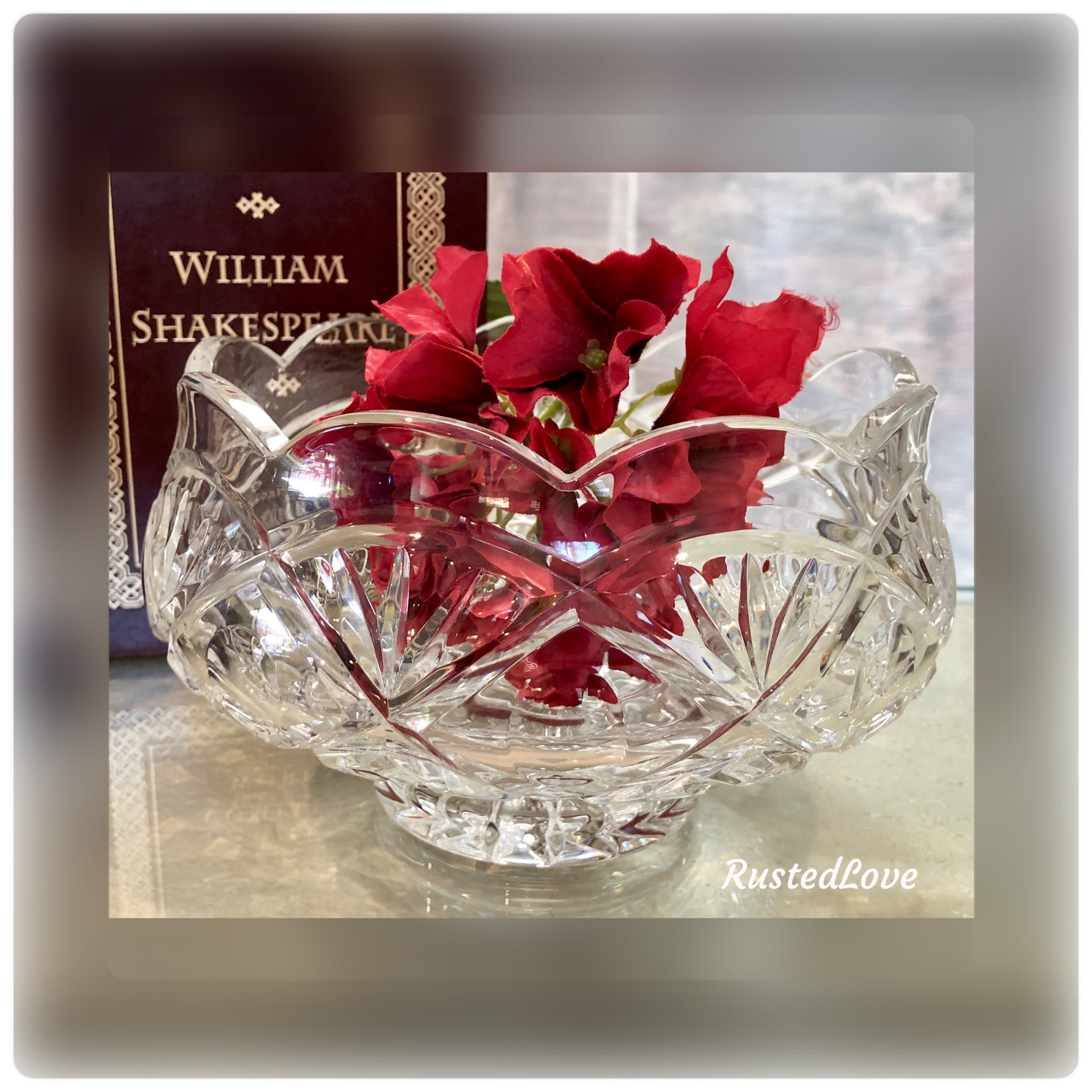 Waterford Crystal Bowl / Waterford Vase / Scalloped Rim Bowl
