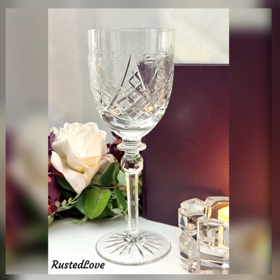Rogaska Jasmine Crystal Water Glass / Vintage Jasmine Water Goblet / Rogaska Crystal Water Glass / Jasmine Rogaska Water Glass - 1 Pc